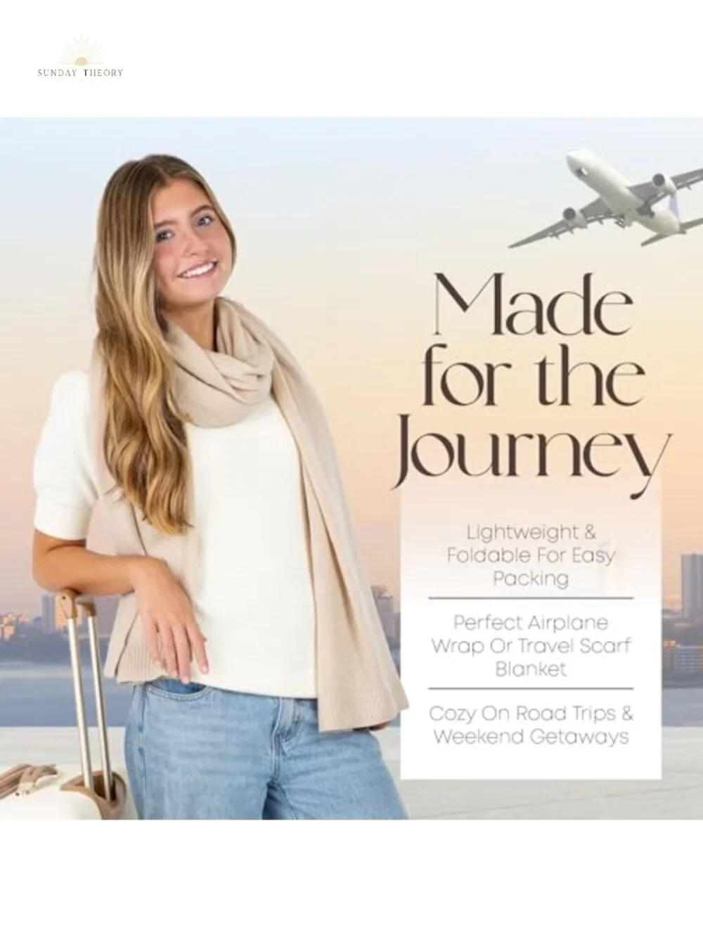 Luxury Cashmere Wool Blend Wrap Shawl - Large 78x27, Soft & Travel
